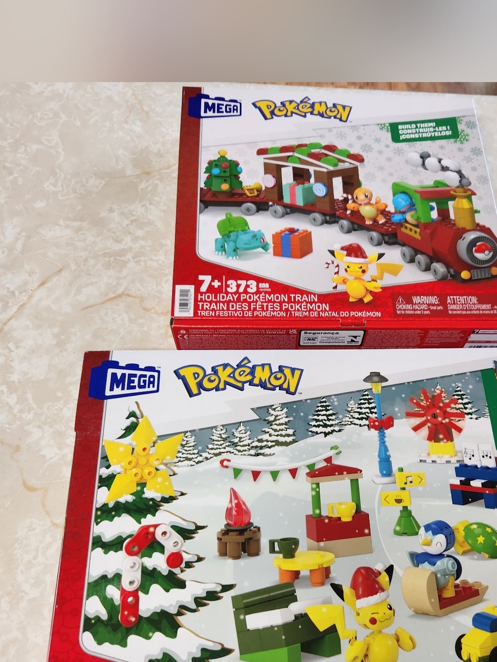 Set of 2 Mega Pokemon Holiday Train and Advent Calendar Christmas New Sealed